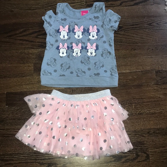 Other - Minnie Mouse cold shoulder skirt outfit